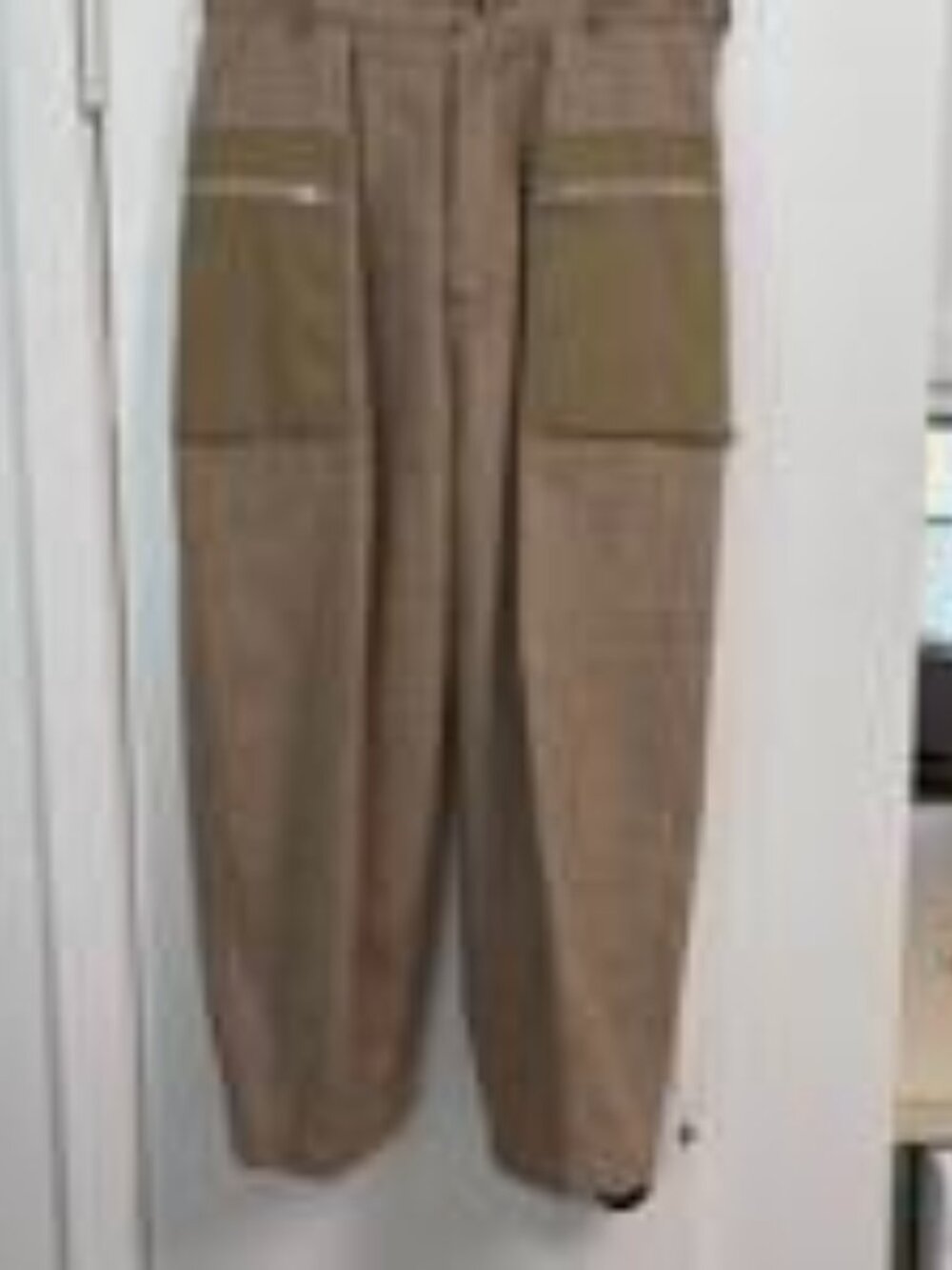 Brown and tan wool cargo pants